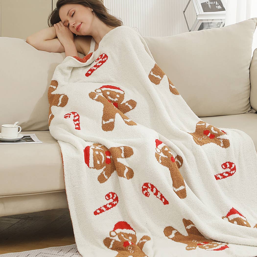 Gingerbread Throw Blanket, styled product view