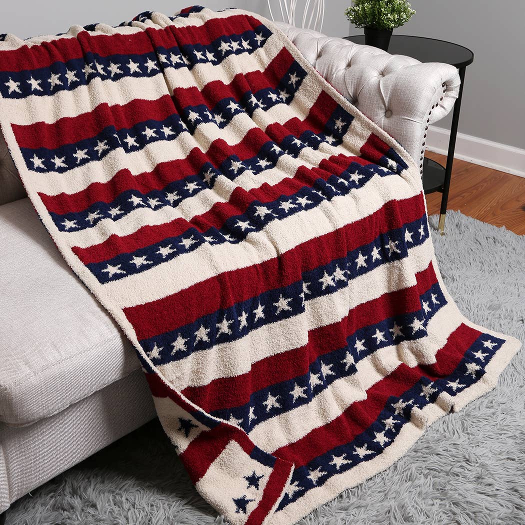American Flag Star Throw Blanket, product view