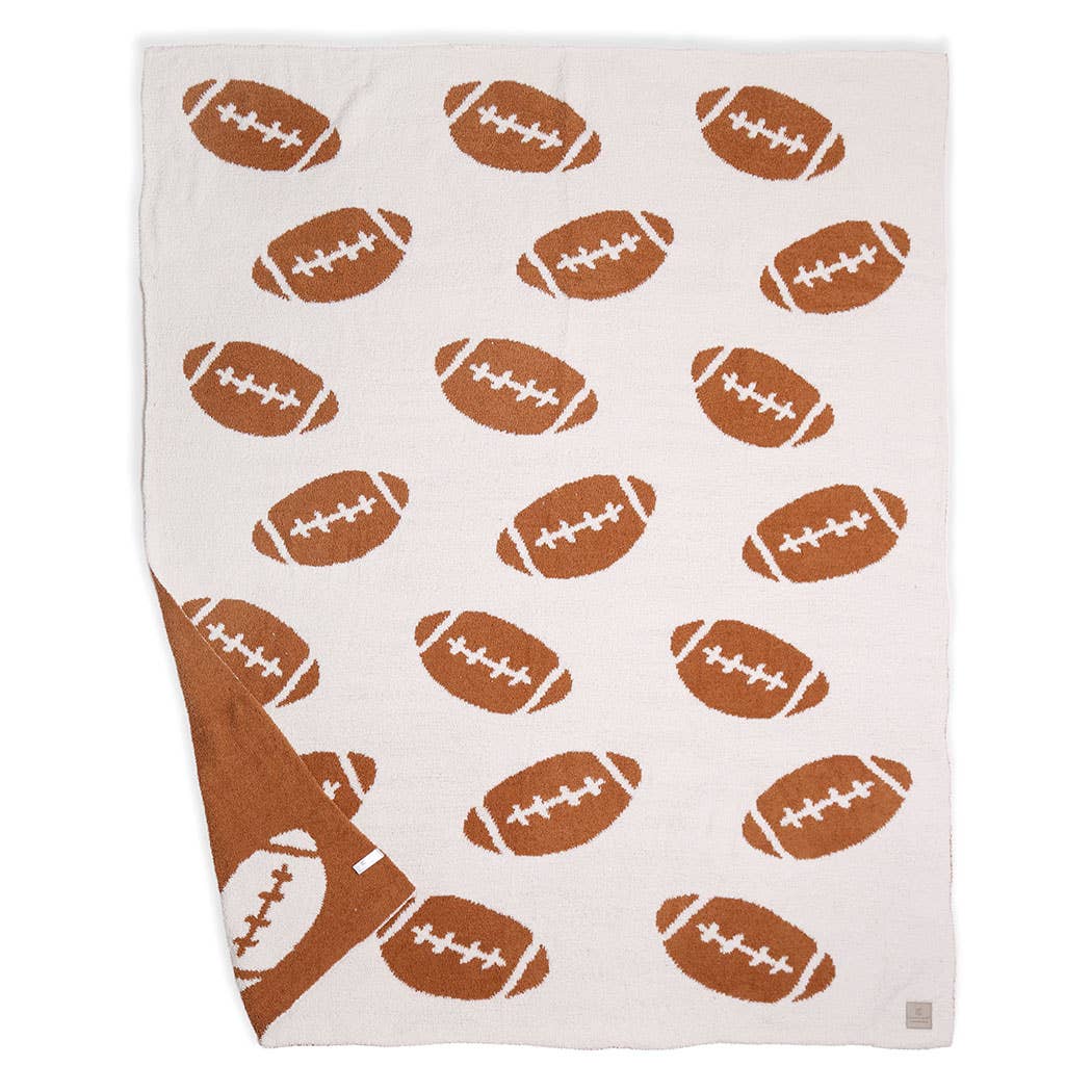 Football Patterned Throw Blanket full product view
