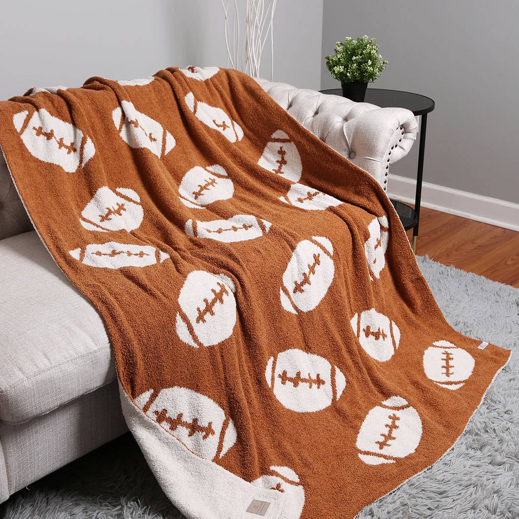 Football Patterned Throw Blanket 50 by 60 inch product view