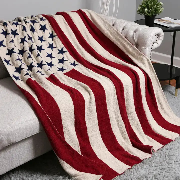 American Flag Design Throw Blanket American flag print detail