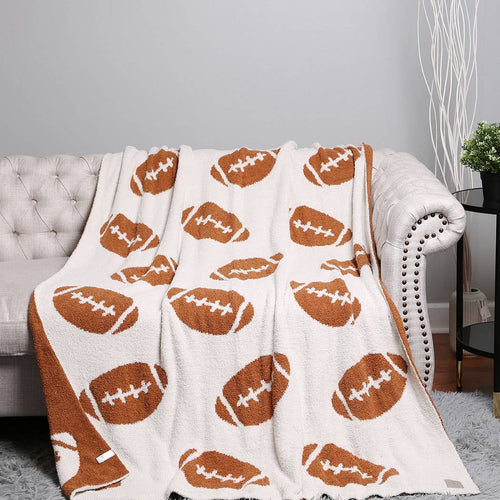 Football Patterned Throw Blanket front product view