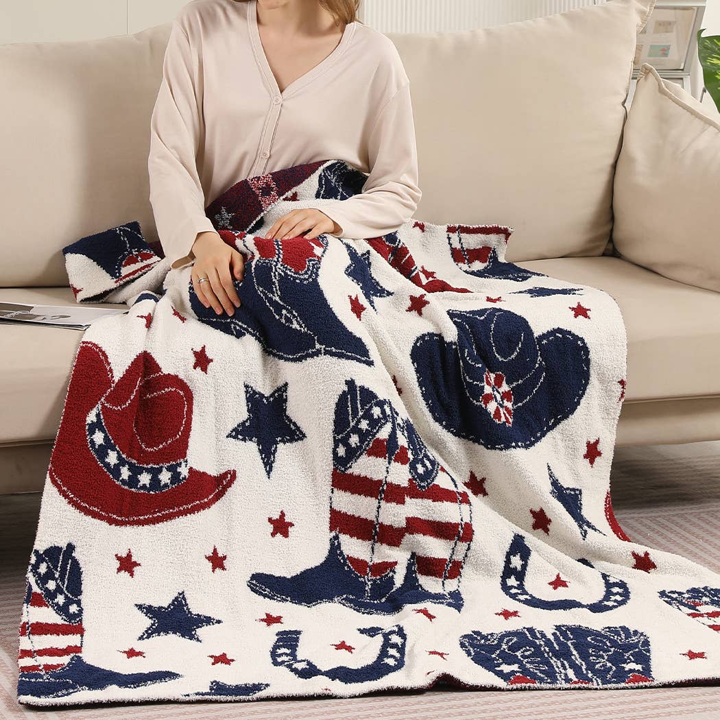 Cowgirl and Cowboy Throw Blanket 50 by 60 inch product view