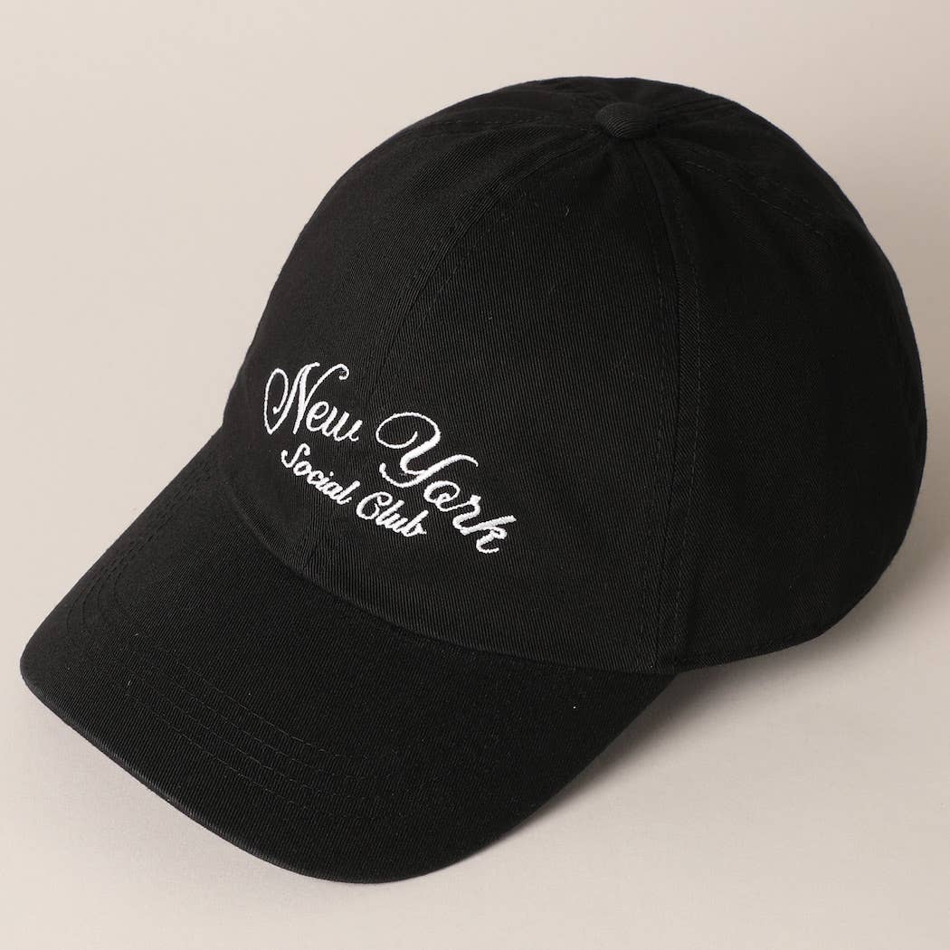 New York Social Club Cap in black, side product view