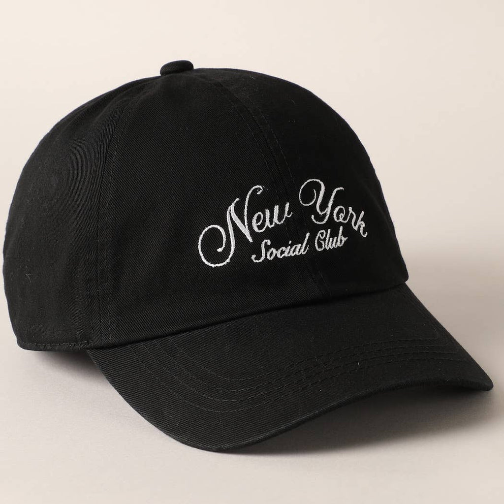 New York Social Club Cap in black, angled product view