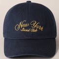 New York Social Club Cap in navy, close-up front view