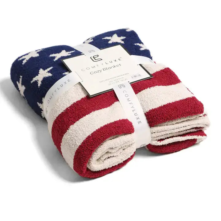 American Flag Design Throw Blanket soft cozy product view