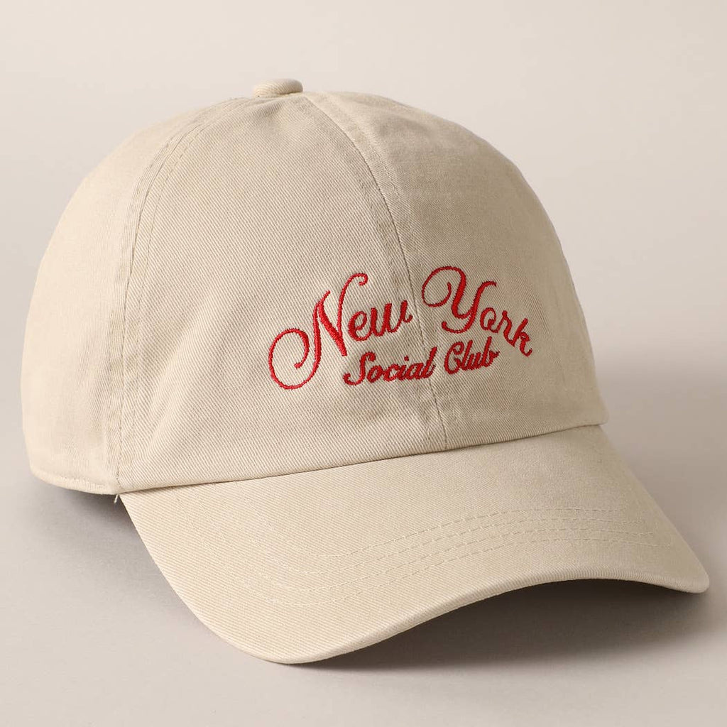 New York Social Club Cap in stone, angled product view