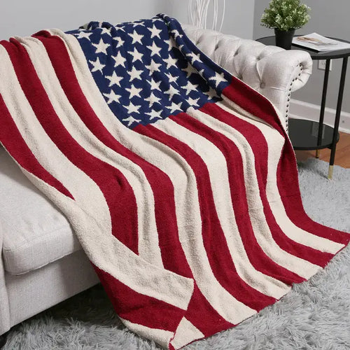 American Flag Design Throw Blanket front product view