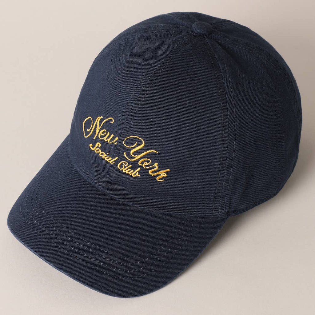 New York Social Club Cap in navy, angled product view