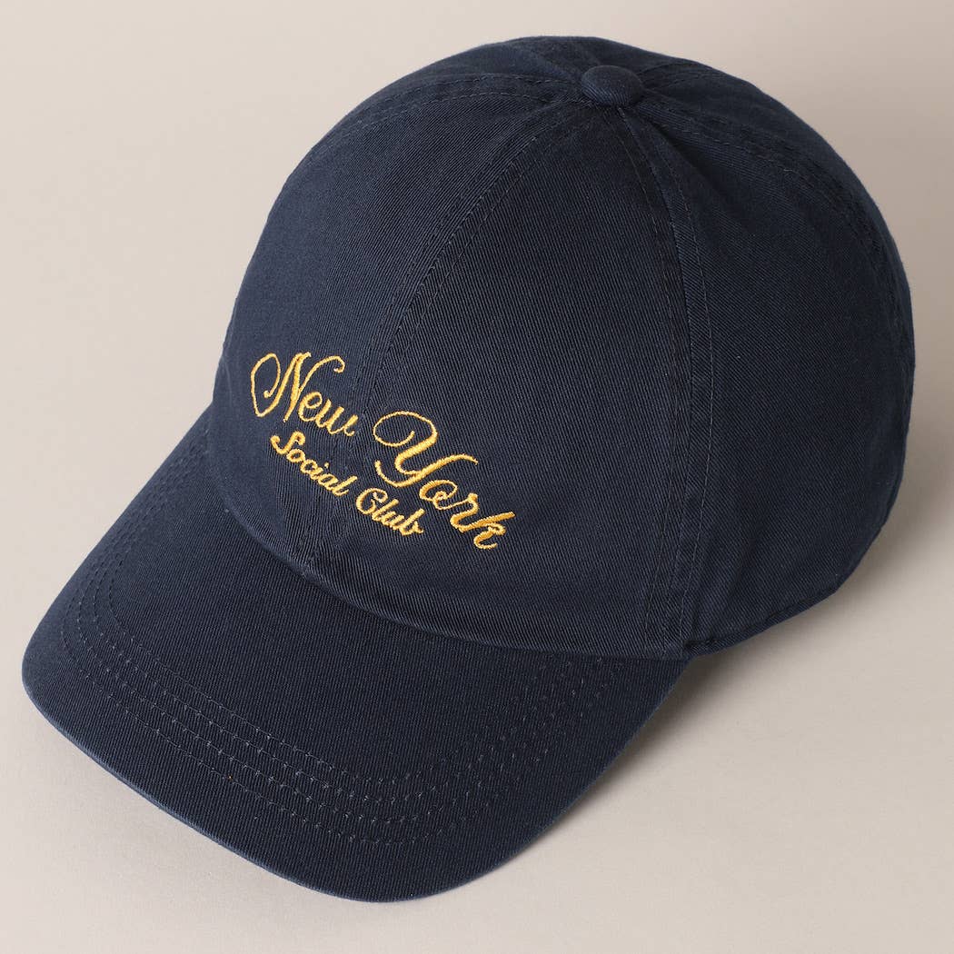 New York Social Club Cap in navy, angled product view