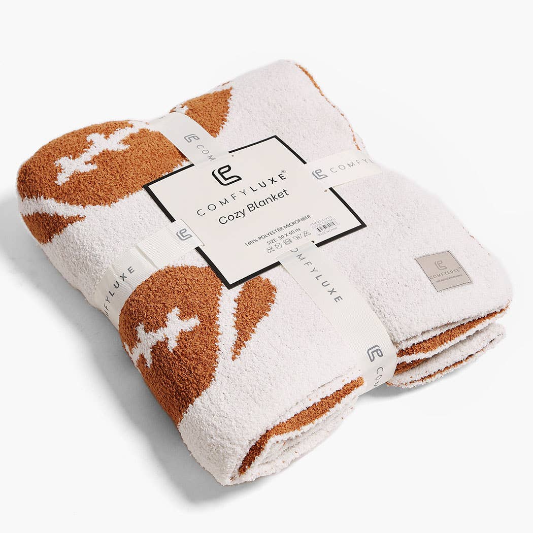 Football Patterned Throw Blanket folded product view